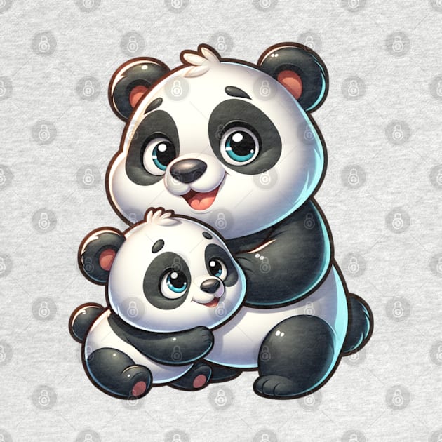 Panda with baby. by lakokakr